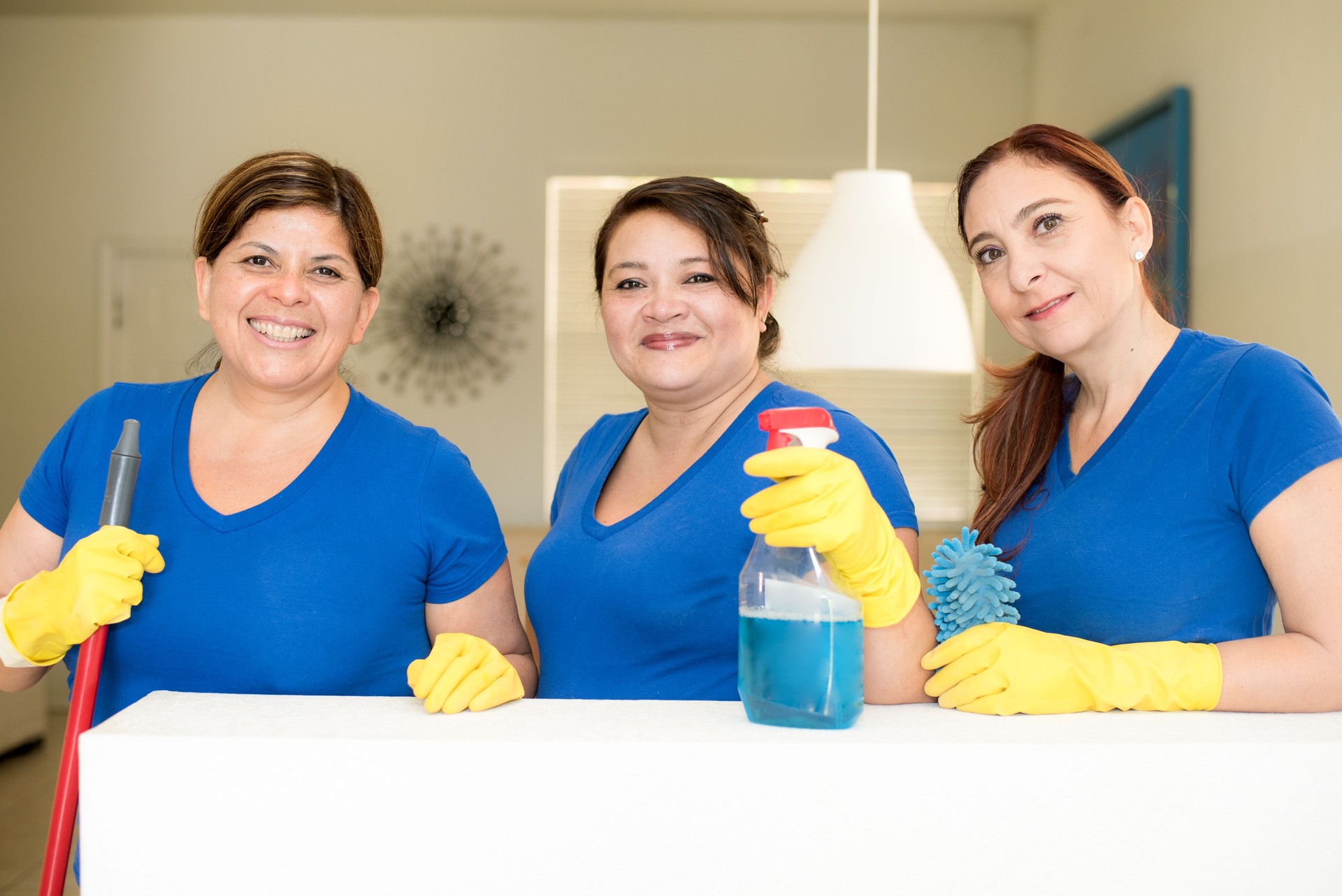 Hispanic cleaning ladies